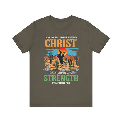 I Can Do All Things Through Christ Shirt – Western Rodeo Christian Tee
