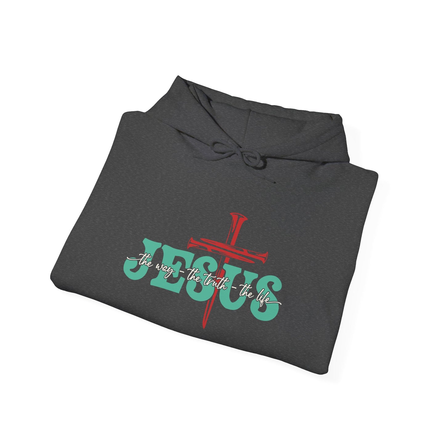 The Way Truth Life Christ Jesus Cross Nails Christian Bible Hoodie