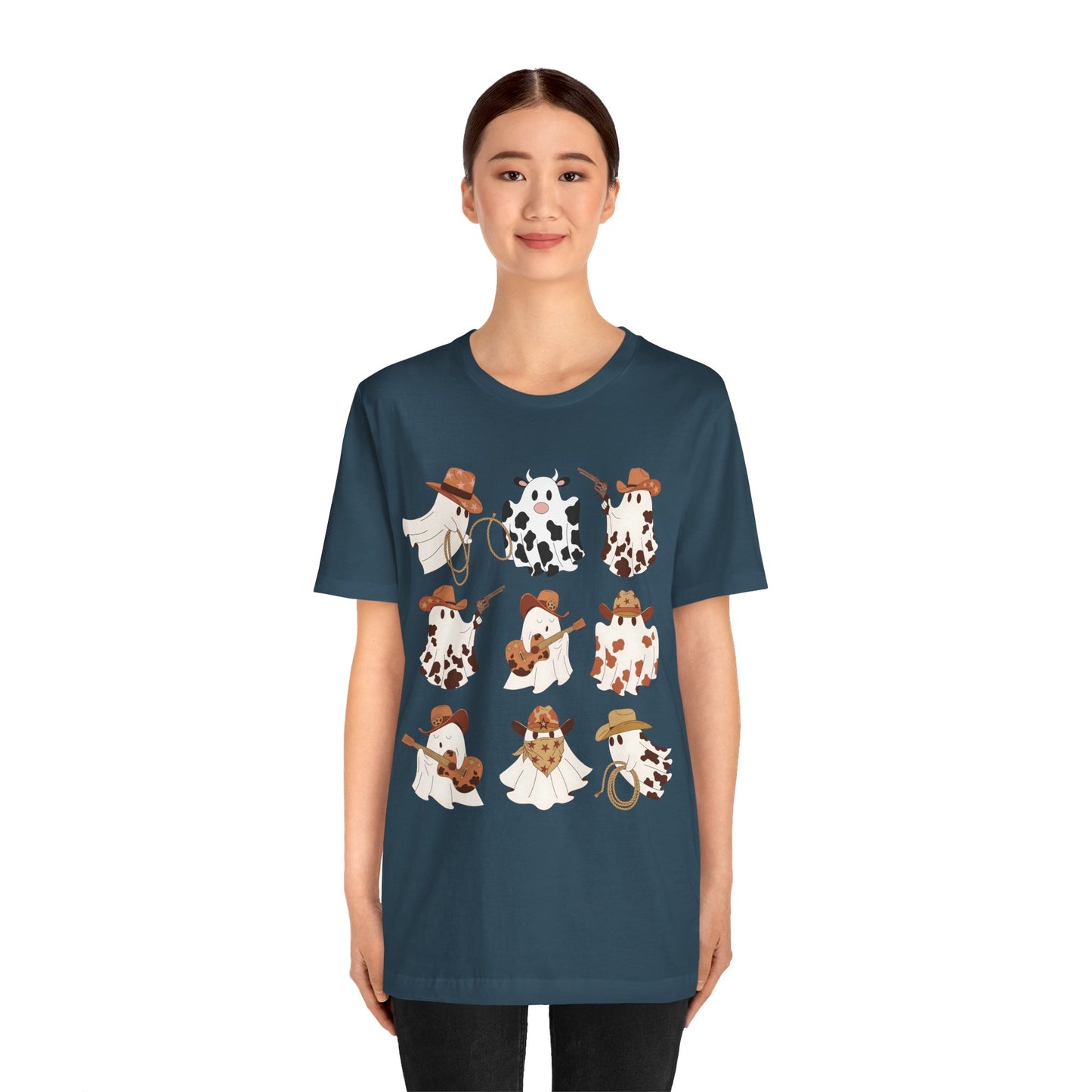 Ghost Cowboy Halloween Western Country Boo Guitar Cowgirl T-Shirt