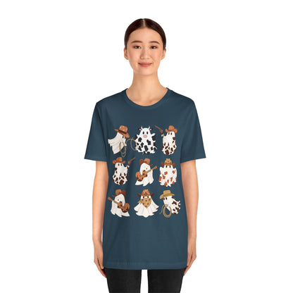 Ghost Cowboy Halloween Western Country Boo Guitar Cowgirl T-Shirt