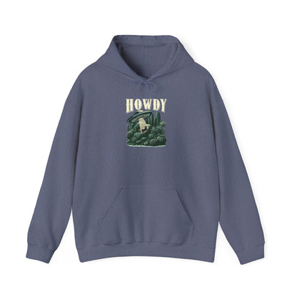Howdy Cow Abduction Hoodie – Western UFO Rodeo Cactus Desert Texas Pullover