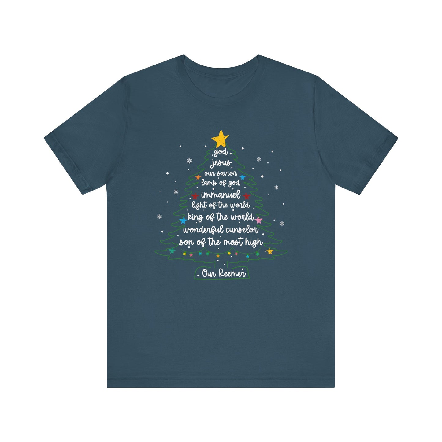 Christian Christmas Tree Sayings Shirt – God Jesus Savior Faith Holiday Tee
