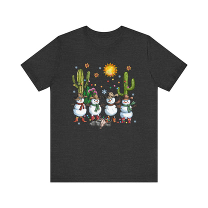 Snowman Cowboy Christmas Shirt – Western Howdy Holiday Tee for Kids & Boys