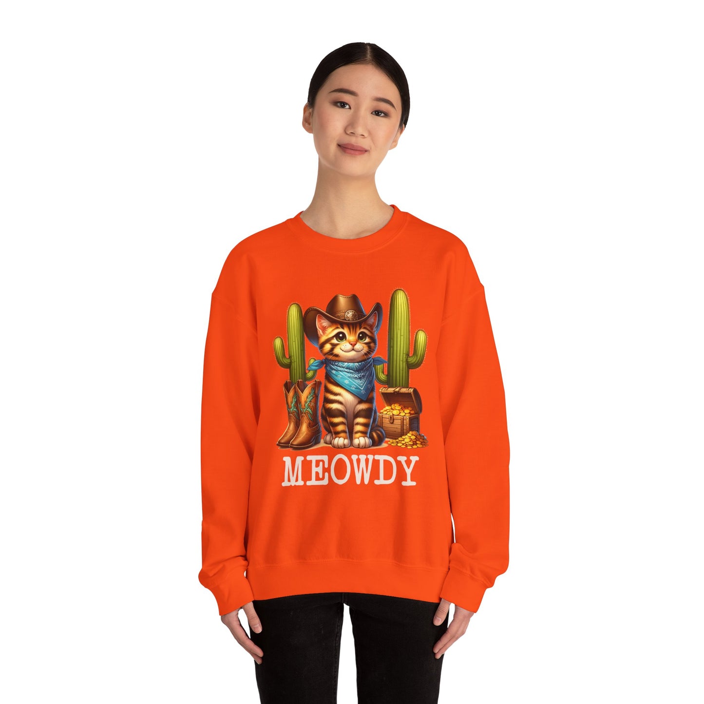 Meowdy Cowboy Cat Sweatshirt – Western Howdy Southern Country Cactus Pullover