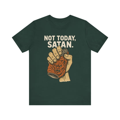 Not Today Satan Shirt – Funny Christian Faith Halloween Anti-Devil Tee