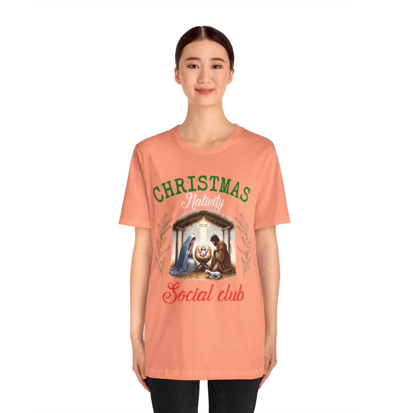Christmas Nativity Social Club Shirt – Christian Nativity Scene Faith Holiday Tee