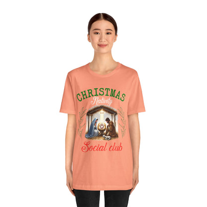 Christmas Nativity Social Club Shirt – Christian Nativity Scene Faith Holiday Tee