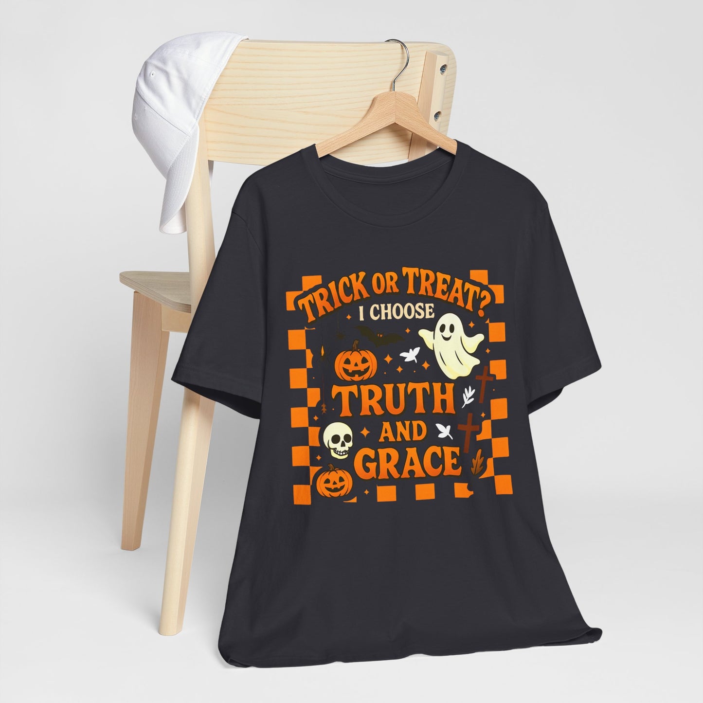 Trick or Treat I Choose Truth and Grace Shirt – Christian Halloween Faith Tee