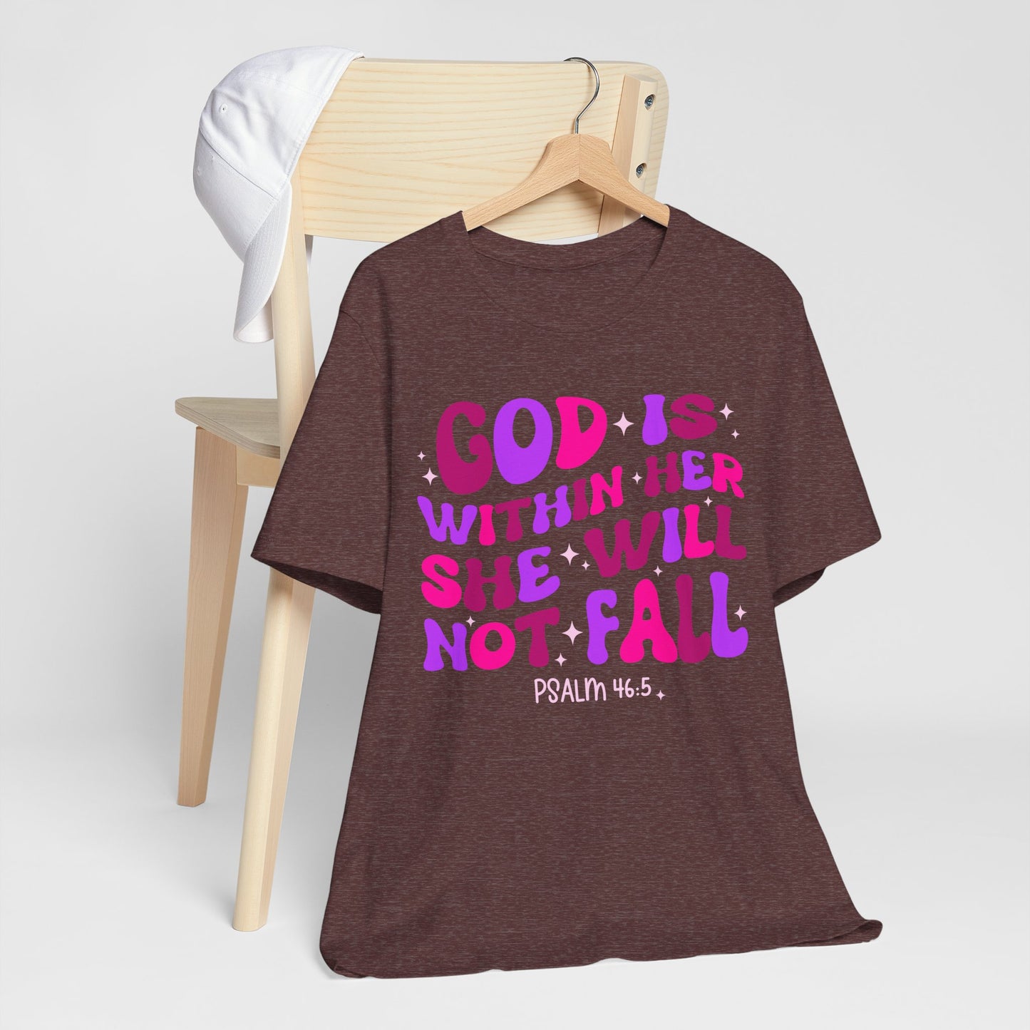 God Is Within Her She Will Not Fall Shirt – Christian Psalm 46:5 Scripture Tee