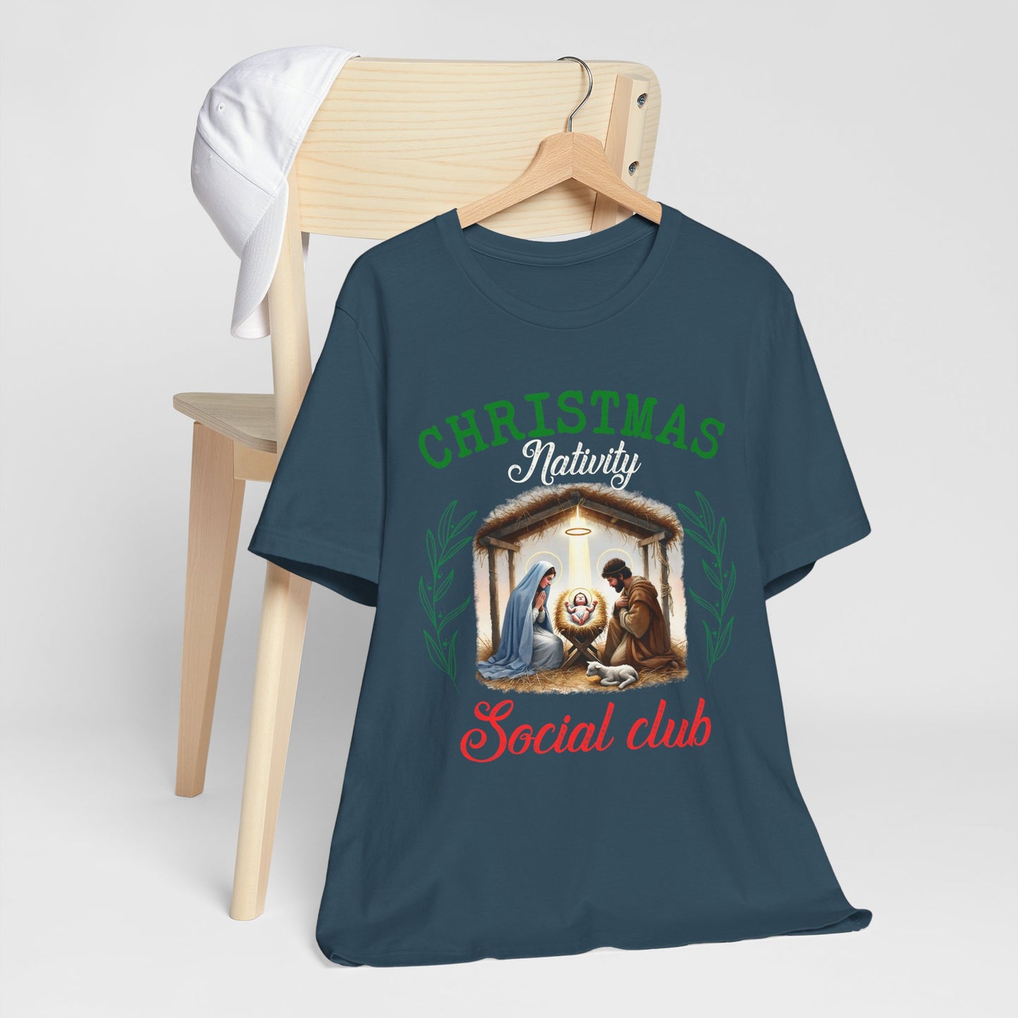 Christmas Nativity Social Club Shirt – Christian Nativity Scene Holiday Tee