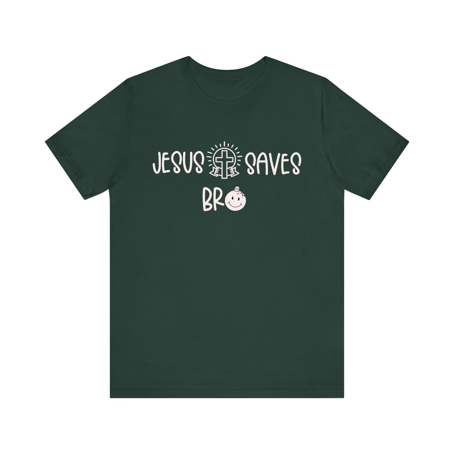 Jesus Saves Bro Shirt – Christian Cross Bold Faith Christmas Holiday Tee