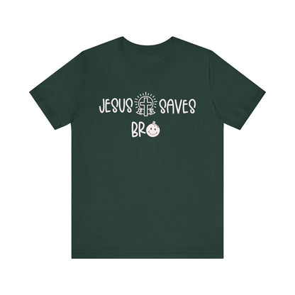 Jesus Saves Bro Shirt – Christian Cross Bold Faith Christmas Holiday Tee