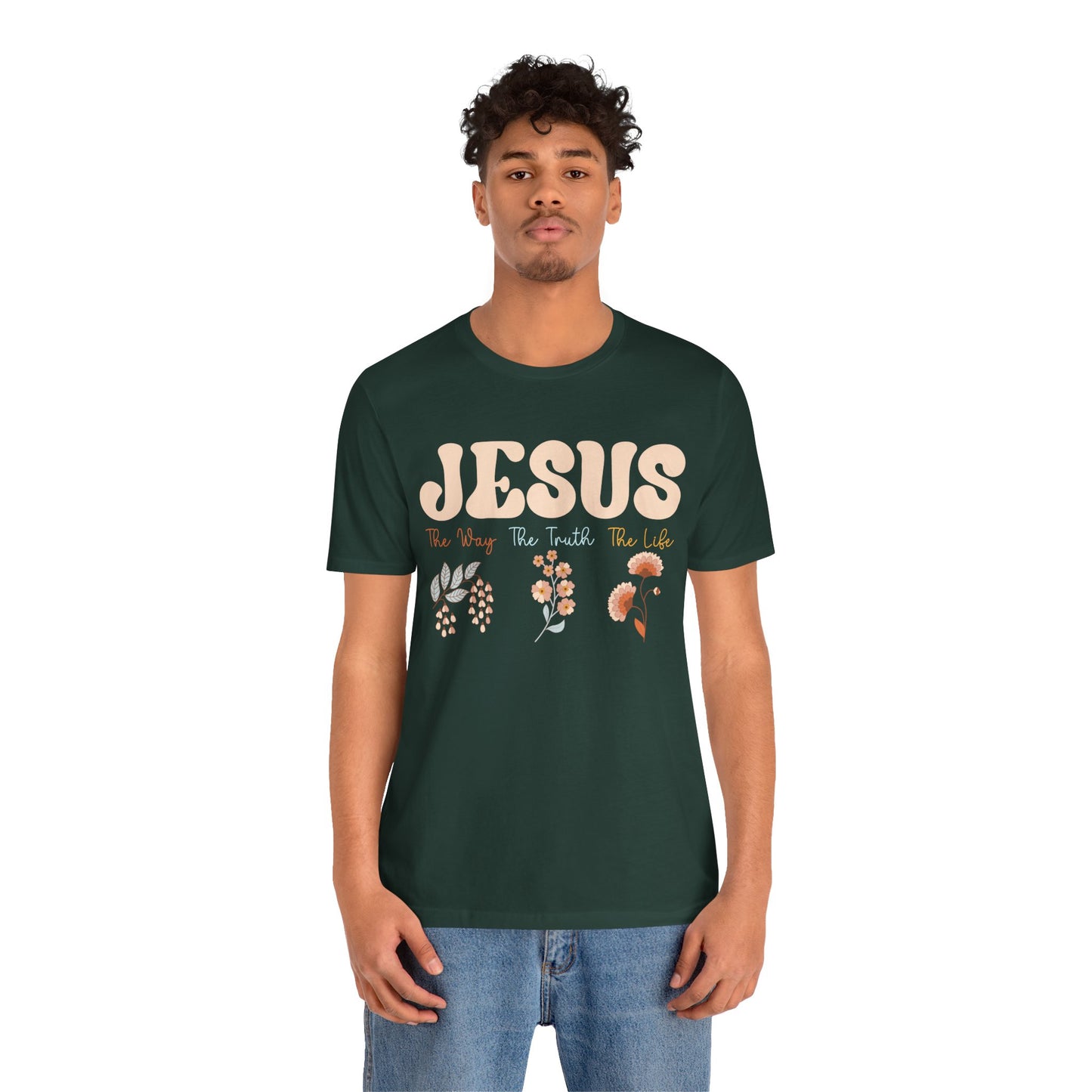 Jesus The Way The Truth The Life Shirt – Groovy Floral John 14:6 Christian Tee