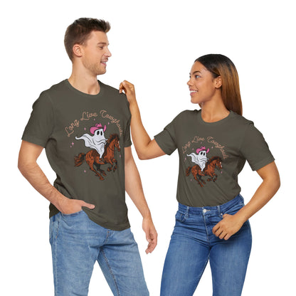 Long Live Cowghouls T-Shirt, Western Ghost Cowgirl Halloween Tee, Spooky Rodeo Shirt
