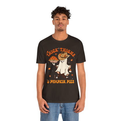 Thick Thighs Pumpkin Pies Shirt – Funny Howdy Ghost Western Halloween Tee