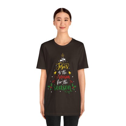 Jesus Is the Reason for the Season Shirt – Christian Christmas Tree Faith Tee