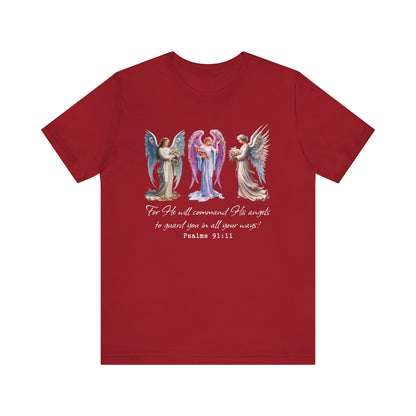 Angel Guardian Shirt – Christian Bible Verse Psalm 91:11 Faith Tee