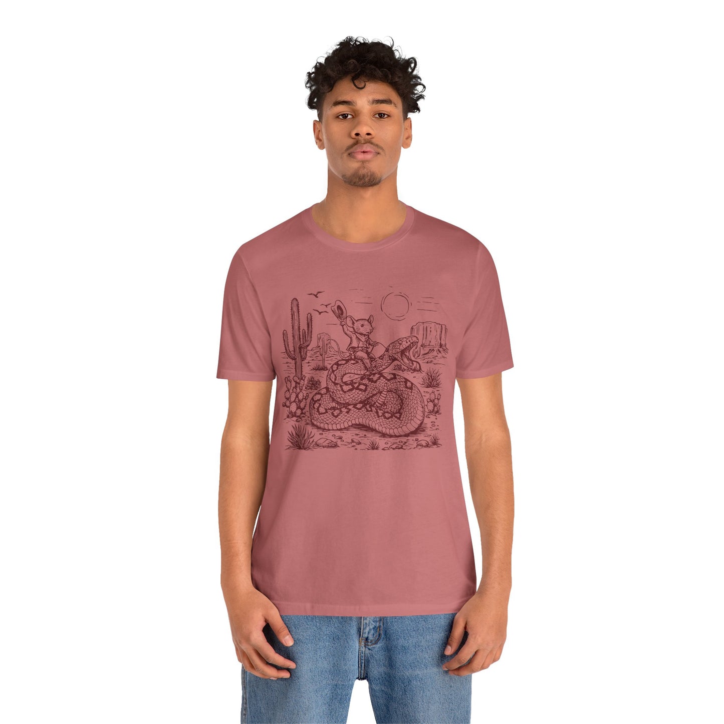 Cowboy Mouse Riding Rattlesnake Shirt – Funny Wild West Rodeo Tee