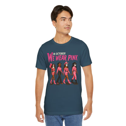 In October We Wear Pink Shirt – Spooky Cowgirl Western Halloween Tee