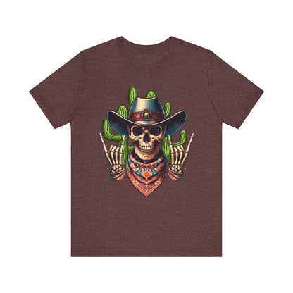 Skeleton Cowboy Howdy Shirt – Rock Hand Skull Western Rodeo Texas Tee