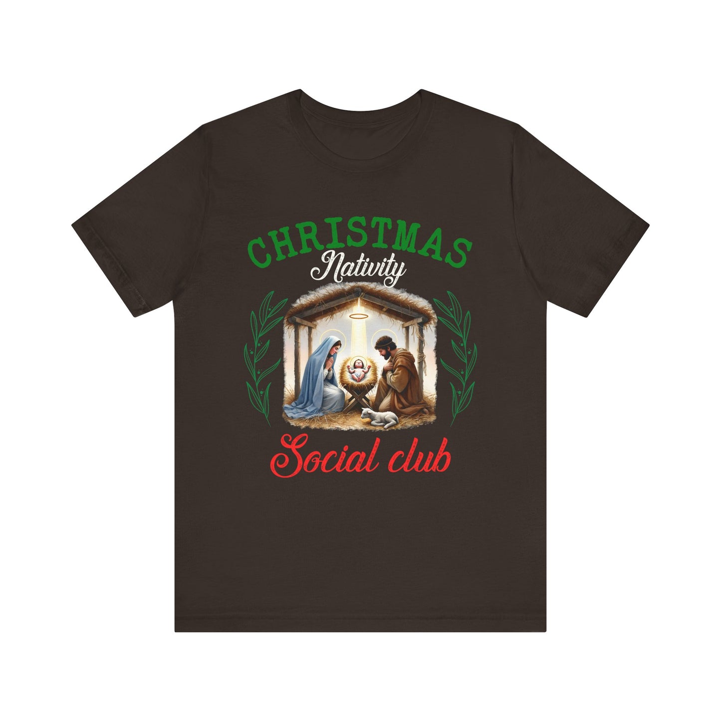 Christmas Nativity Social Club Shirt – Christian Nativity Scene Holiday Tee
