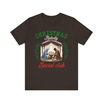 Christmas Nativity Social Club Shirt – Christian Nativity Scene Holiday Tee