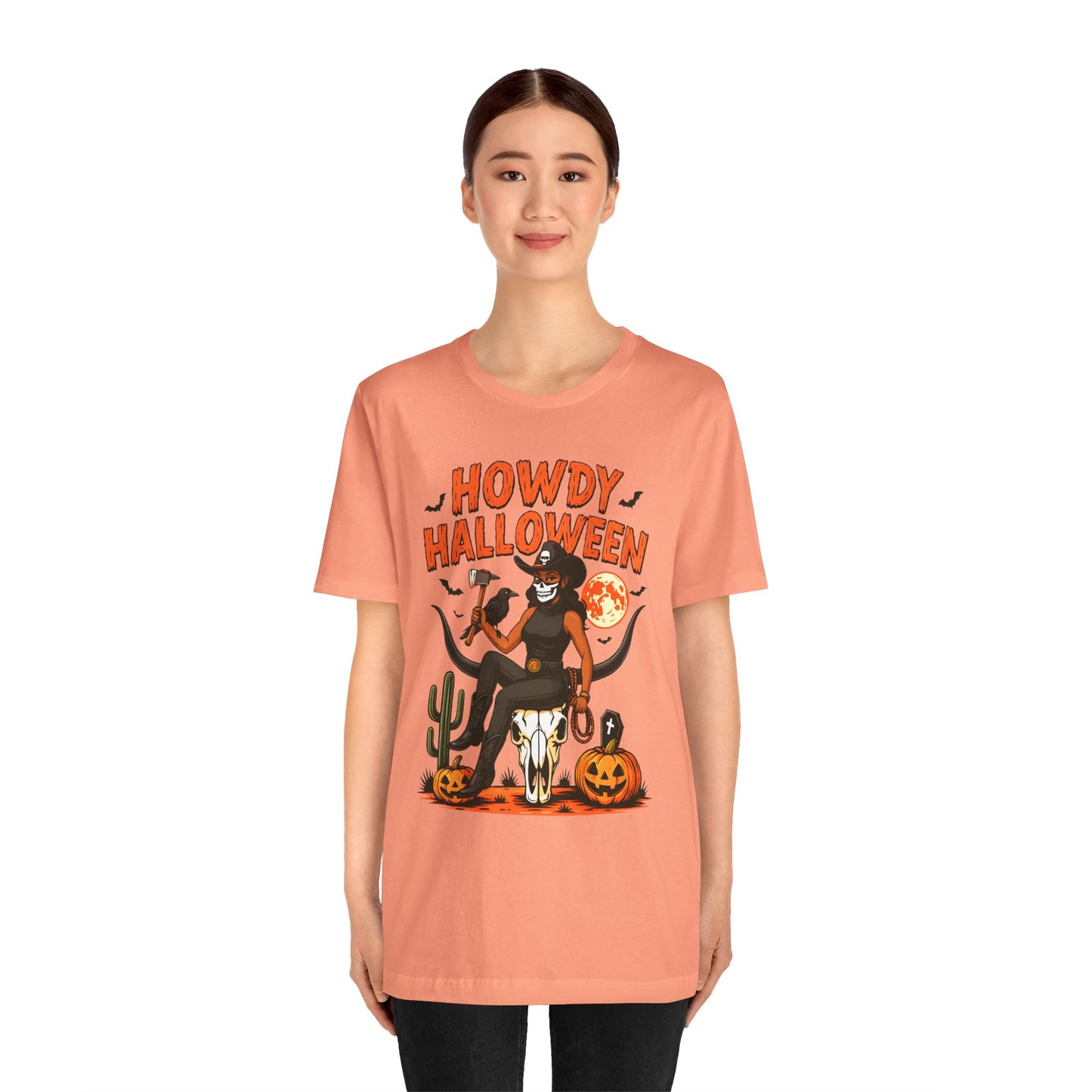 Howdy Halloween Shirt – Skeleton Cowgirl Western Fall Rodeo Tee