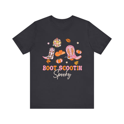 Boot Scootin Spooky Howdy Western Halloween Thanksgiving T-Shirt, Retro Cowgirl Fall Tee
