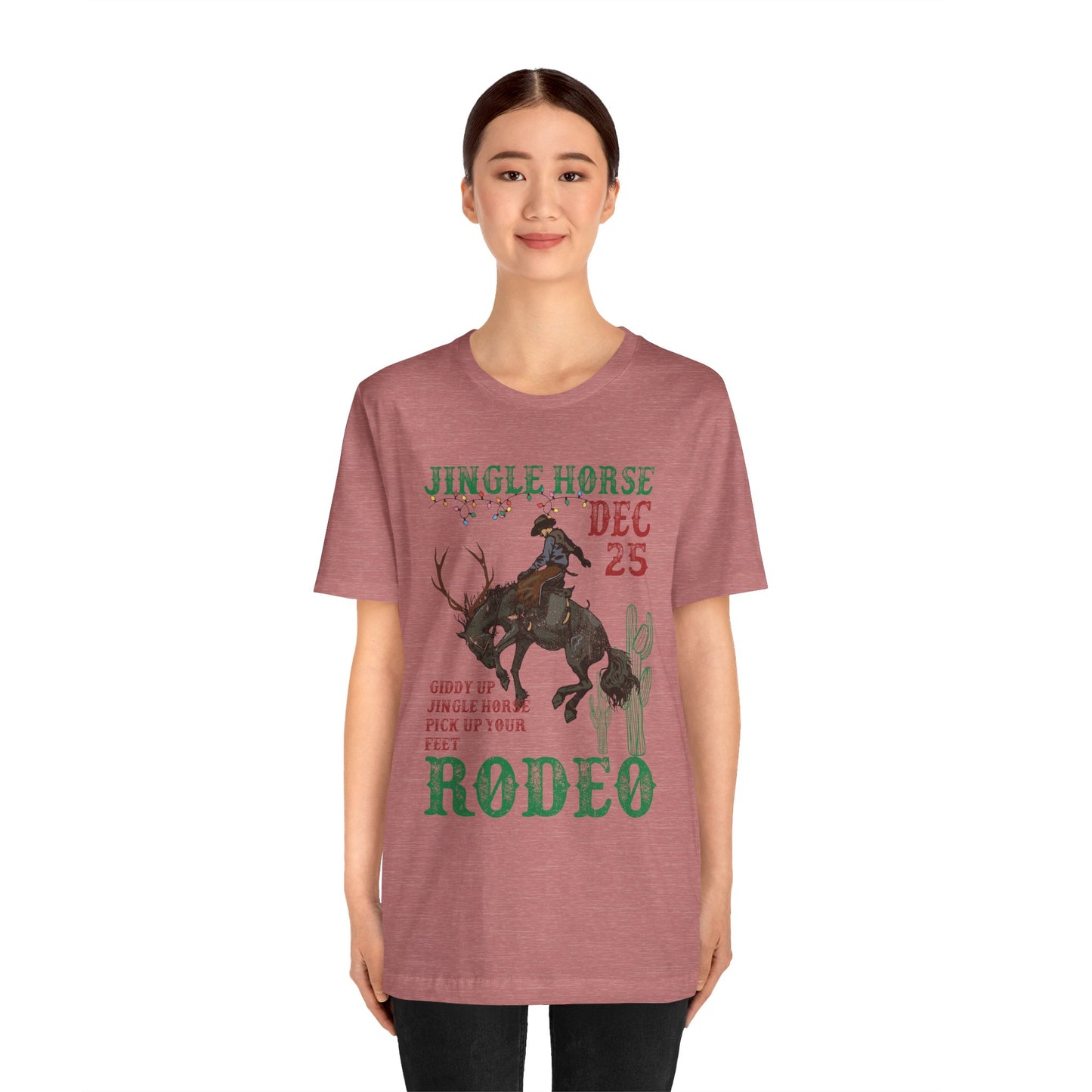 Giddy Up Jingle Horse Shirt – Western Rodeo Howdy Christmas Holiday Tee