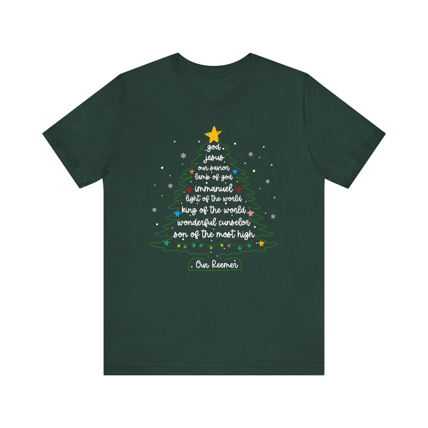 Christian Christmas Tree Sayings Shirt – God Jesus Savior Faith Holiday Tee