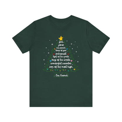 Christian Christmas Tree Sayings Shirt – God Jesus Savior Faith Holiday Tee