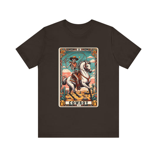 Cowboy Skeleton Tarot Card Shirt – Western Howdy Texas Rodeo Tee