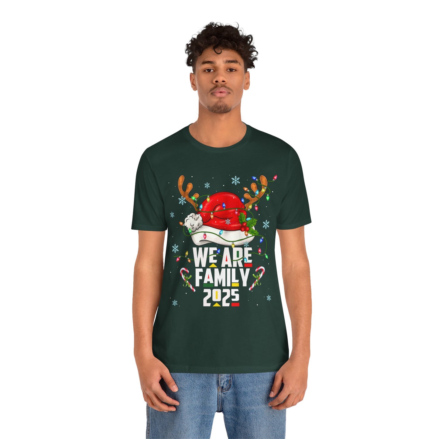 We Are Family 2025 Shirt – Afro Christmas Tree & Santa Matching Black Family Tee