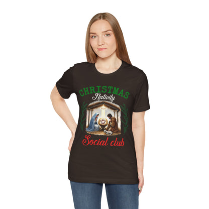 Christmas Nativity Social Club Shirt – Christian Nativity Scene Holiday Tee