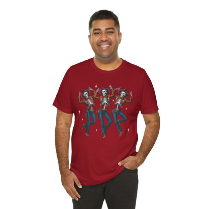 Halloween Western Dancing Skeletons Cowboy Creepy Country T-Shirt