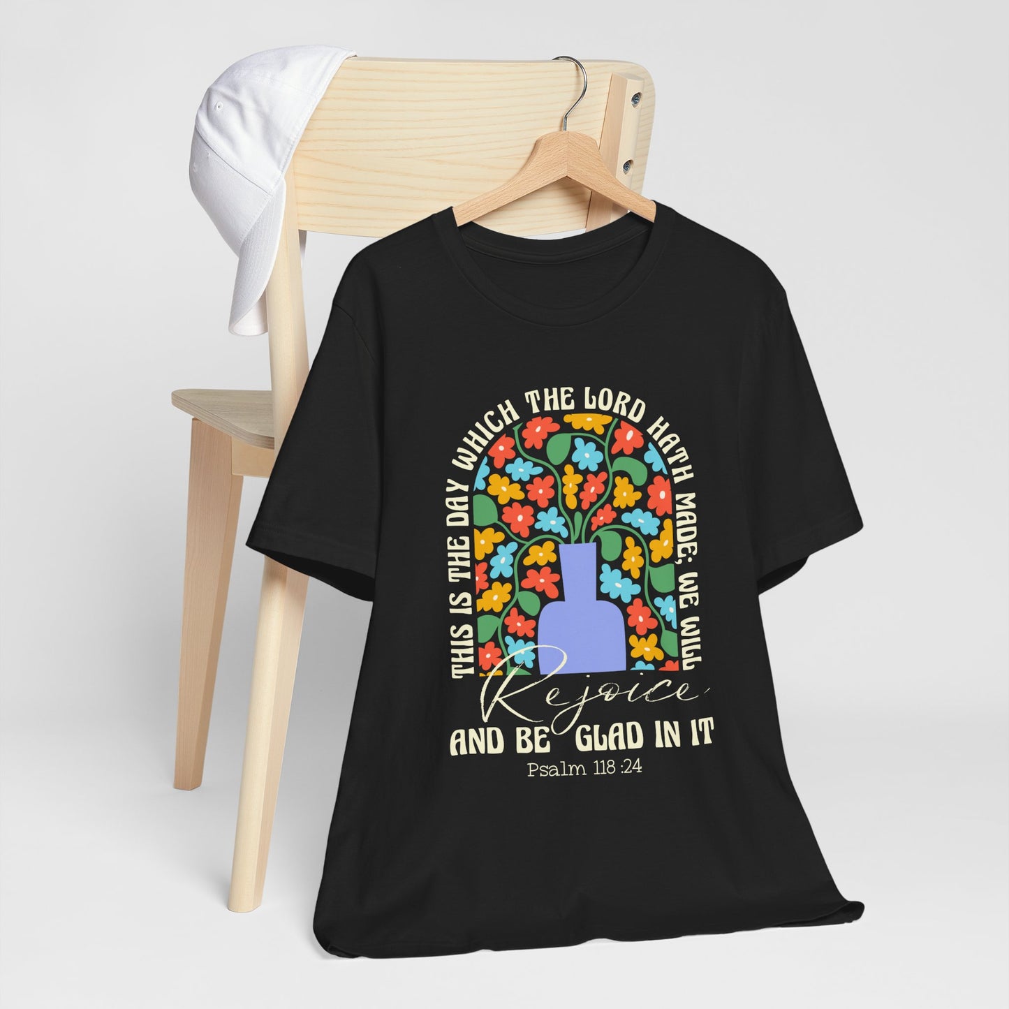 Rejoice and Be Glad In It Shirt – Boho Floral Christian Psalm 118:24 Faith Tee
