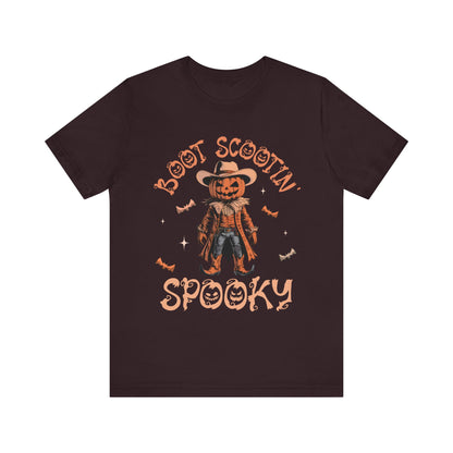 Boot Scootin’ Spooky Shirt – Funny Cowboy Pumpkin Head Western Halloween Tee