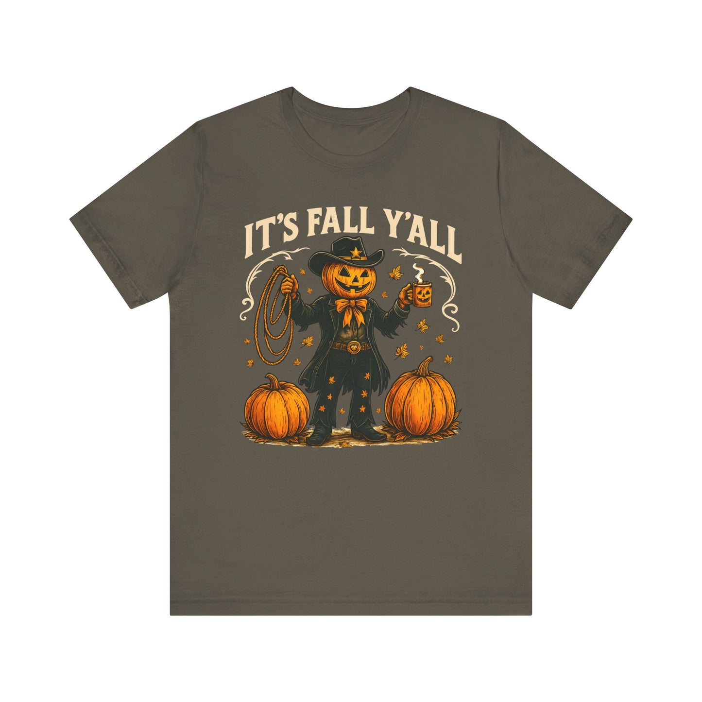 It’s Fall Y’all Shirt – Funny Pumpkin Cowboy Western Halloween Rodeo Tee