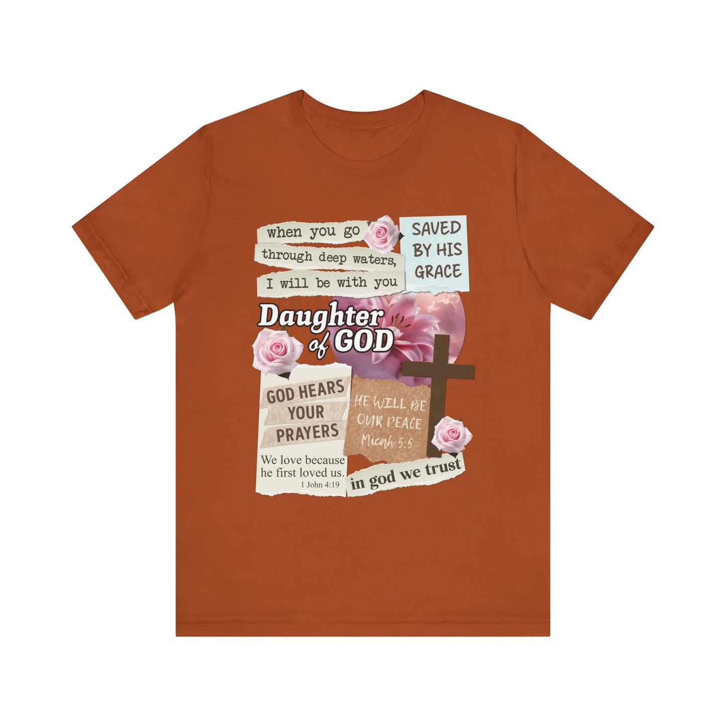 Daughter of God Shirt – Christian Floral Bible Verse Encouraging Faith Tee for Women