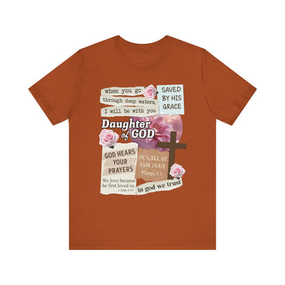 Daughter of God Shirt – Christian Floral Bible Verse Encouraging Faith Tee for Women