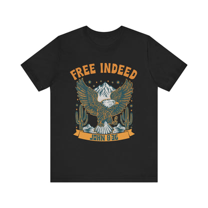 Free Indeed Shirt – Vintage John 8:36 Christian Eagle Bible Prayer Tee