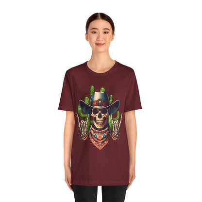 Skeleton Cowboy Howdy Shirt – Rock Hand Skull Western Rodeo Texas Tee