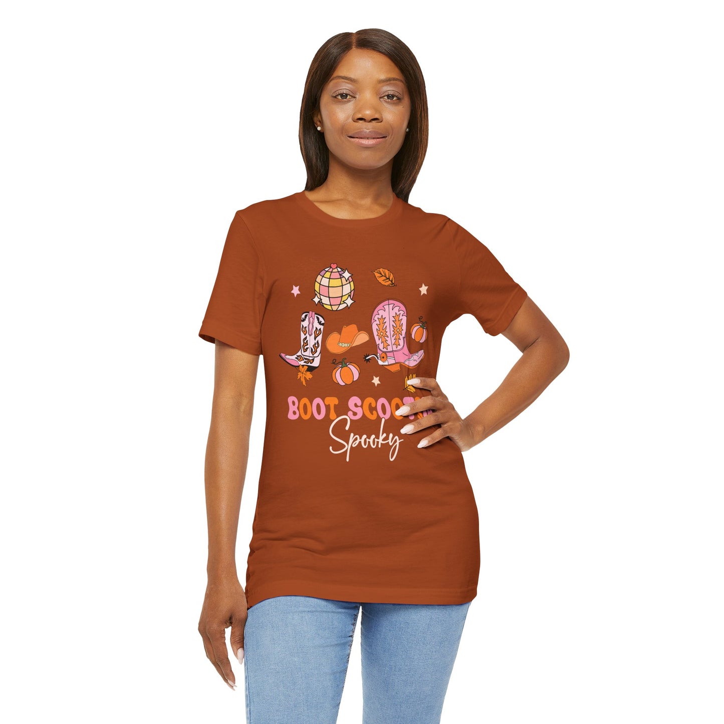 Boot Scootin’ Spooky Shirt – Retro Howdy Cowgirl Western Halloween Fall Tee