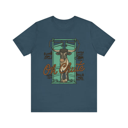 Oh Chute Teal Bull Shirt – Funny Rodeo Western Bucking Cowboy Tee