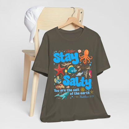 Stay Salty Shirt – Matthew 5:13 Christian Faith Ocean Kids Teachers Tee