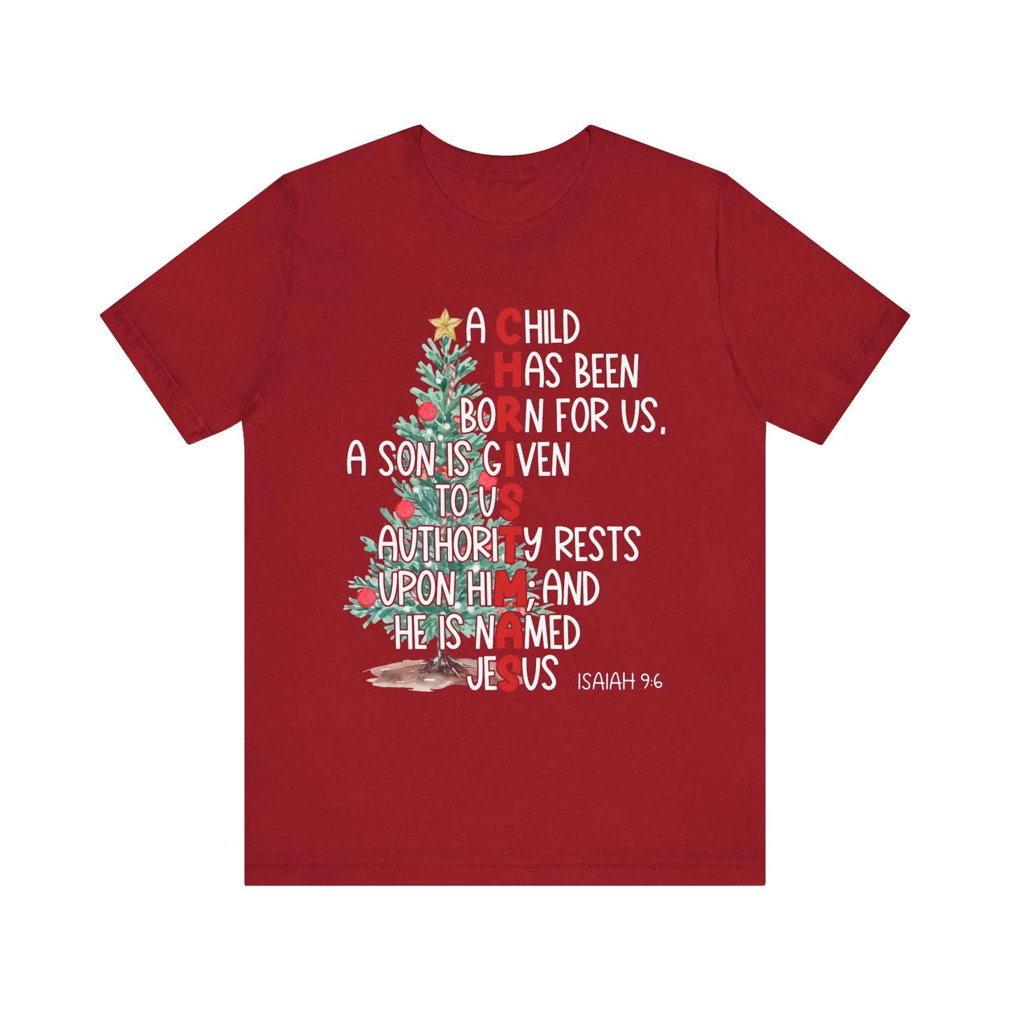 Christmas Jesus Mighty God Shirt – Isaiah 9:6 Christian Bible Verse Holiday Tee
