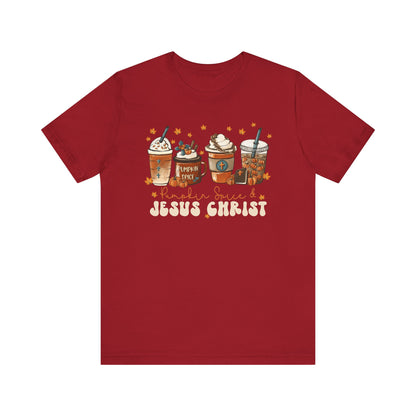 Coffee Pumpkin Spice & Jesus Christ Shirt – Christian Fall Latte Thanksgiving Tee