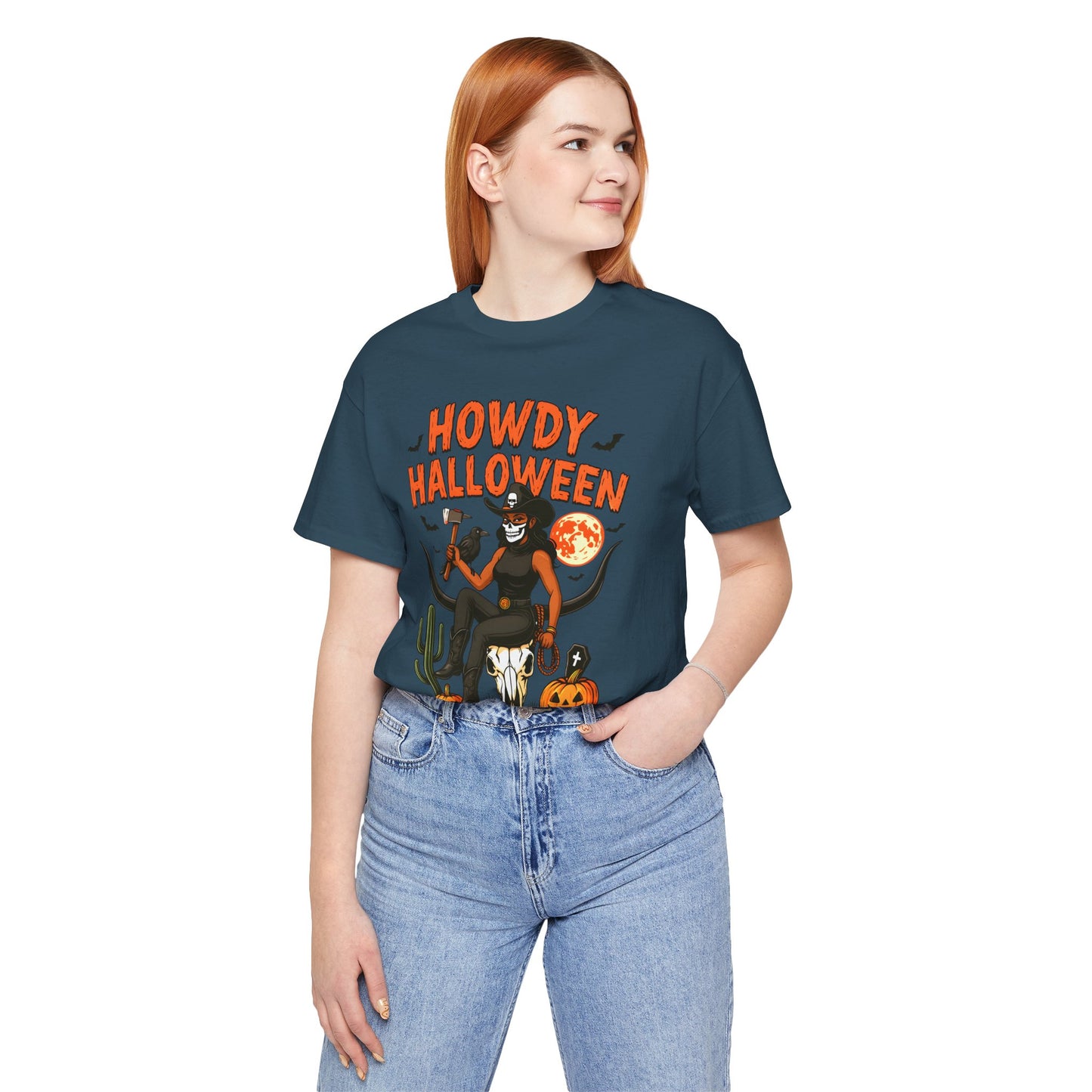 Howdy Halloween Shirt – Skeleton Cowgirl Western Fall Rodeo Tee