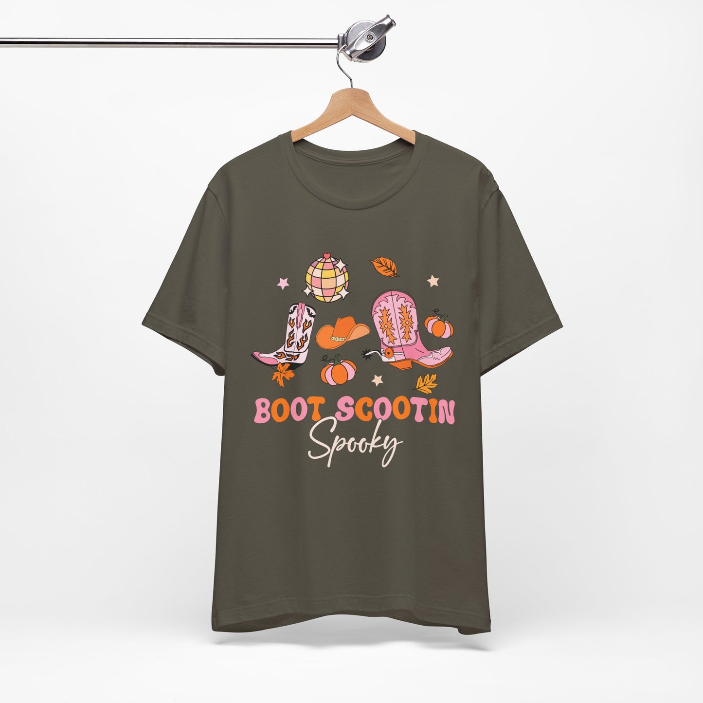 Boot Scootin Spooky Howdy Western Halloween Thanksgiving T-Shirt, Retro Cowgirl Fall Tee
