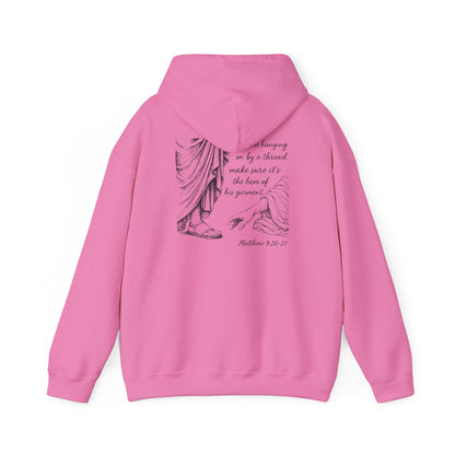 Hem of His Garment Hoodie – Matthew Bible Verse Christian Faith Pullover